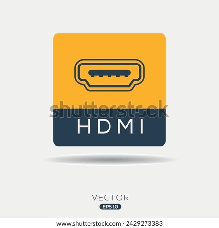 HDMI port Icon, Vector sign.