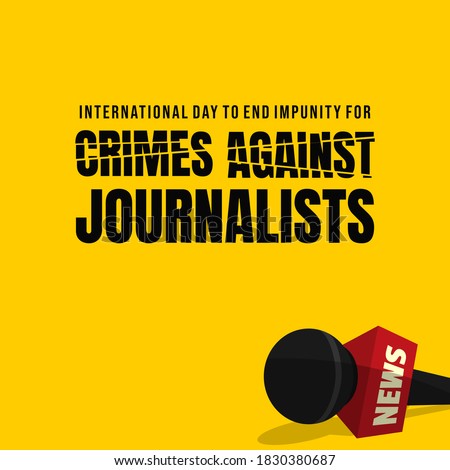 International Day to End Impunity for Crimes against Journalists design with the microphone fell off vector illustration.