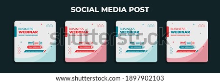 Social Media Post design. Set design of social media advertisement with white background. Good template for advertising on social media