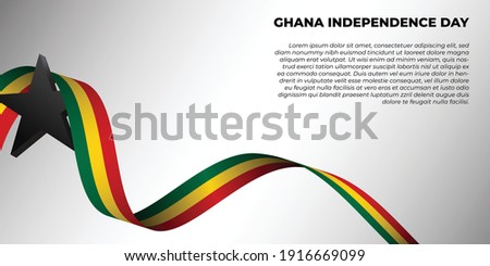 Ghana Independence day design with Ghana flag banner. good template for Ghana Independence day or National day design.
