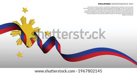 Philippines Independence Day design with flying ribbon. good template for Philippines national day design.