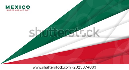 Background for Mexico Independence day with green, white and red geometric design. Good template for Mexico Independence day or national day design.