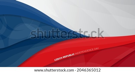 Red, white and blue Abstract background design. Czech Republic independence day background template. Also Good template for Czech Republic National day design. Foto d'archivio © 