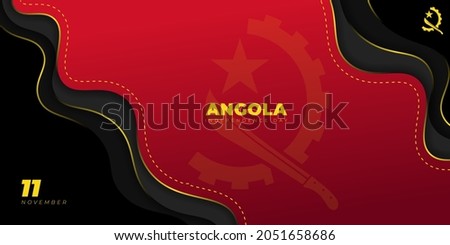 Red and black Abstract background with machete and gear for angola flag design. Angola Independence day background. Good template for Angola National Event design.