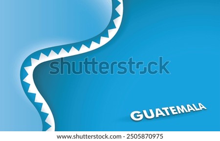 Guatemala independence day template with blue zigzag style on blue background. Also good template for guatemala National day