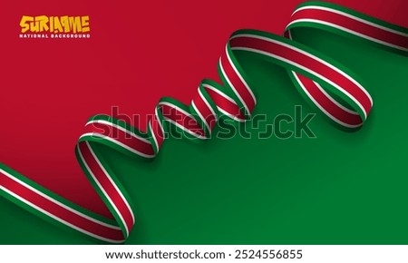 suriname independence day design with Red and green background and waving suriname flag. suriname national background design