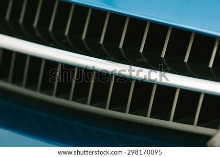 Car shining grill close up