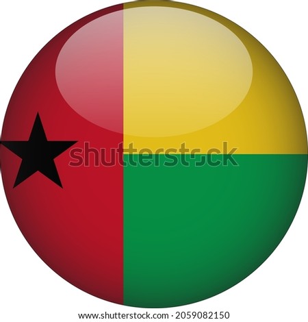 Guinea Bissau 3D Rounded Country Flag Icon