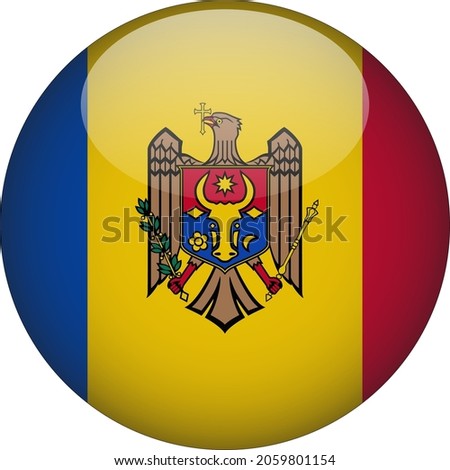 Moldova 3D Rounded Country Flag Icon