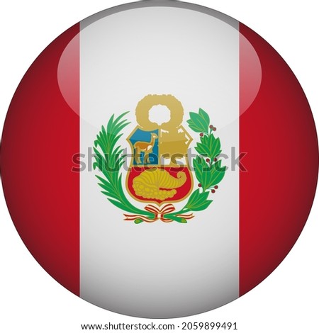 Peru 3D Rounded Country Flag Icon