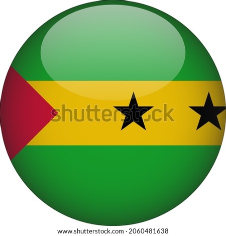 Sao Tome and Principe 3D Rounded Country Flag Icon