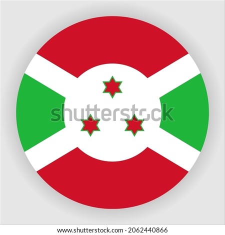Burundi Flat Rounded Country Flag Icon