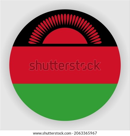 Malawi Flat Rounded Country Flag Icon