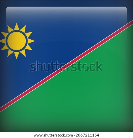 Namibia Glossy 3D Square Country Flag Icon