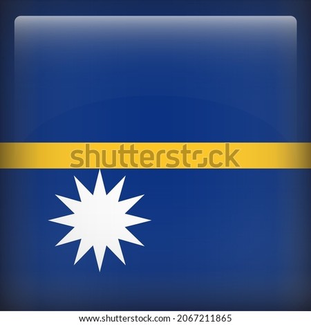 Nauru Glossy 3D Square Country Flag Icon