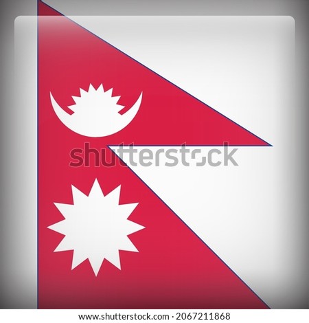 Nepal Glossy 3D Square Country Flag Icon