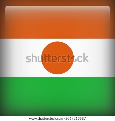 Niger Glossy 3D Square Country Flag Icon