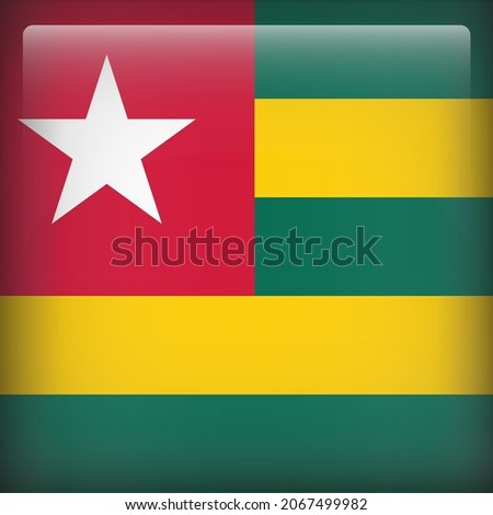 Togo Glossy 3D Square Country Flag Icon