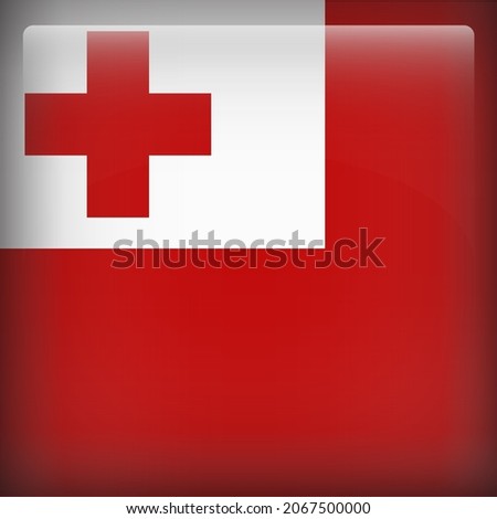 Tonga Glossy 3D Square Country Flag Icon