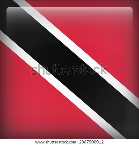 Trinidad and Tobago Glossy 3D Square Country Flag Icon