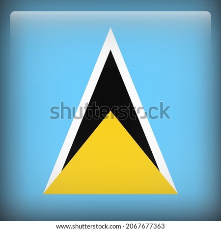 Saint Lucia Glossy 3D Square Country Flag Icon