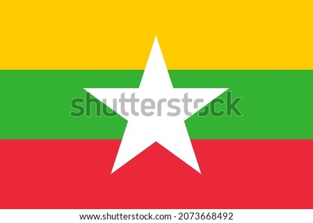 Myanmar flag vector for designer.