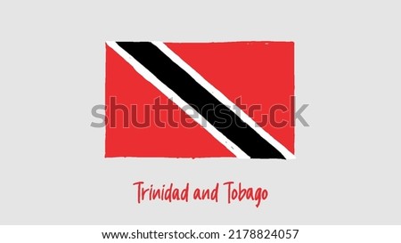 Trinidad and Tobago Flag Marker or Pencil Sketch Illustration Vector