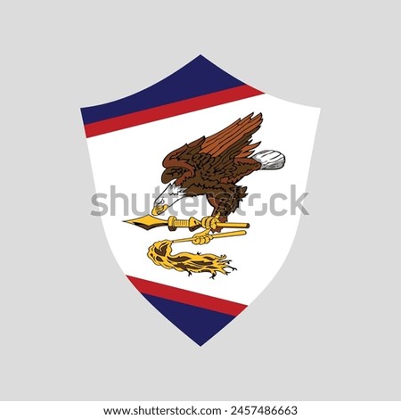 American Samoa Flag in Shield Shape
