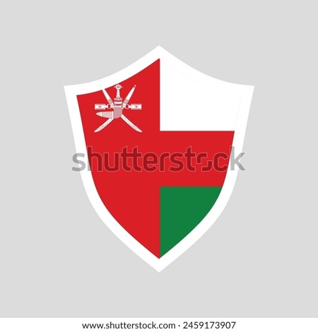 Oman Flag in Shield Shape Frame
