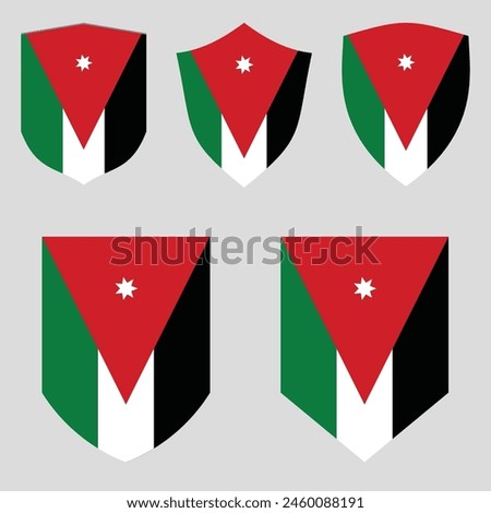 Set of Jordan Flag in Shield Shape Frame