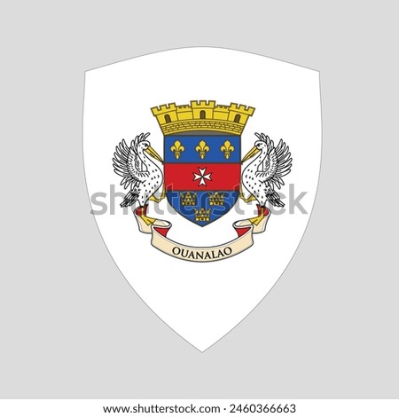 Saint Barthelemy Flag in Shield Shape Frame