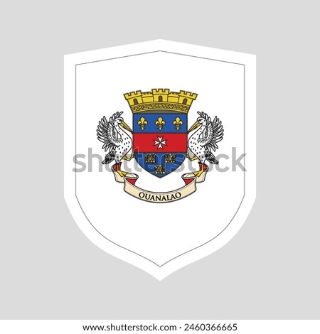 Saint Barthelemy Flag in Shield Shape Frame