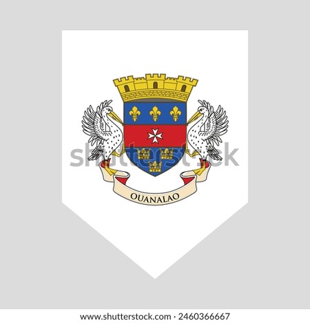 Saint Barthelemy Flag in Shield Shape Frame