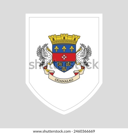 Saint Barthelemy Flag in Shield Shape Frame