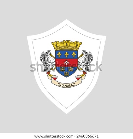 Saint Barthelemy Flag in Shield Shape Frame