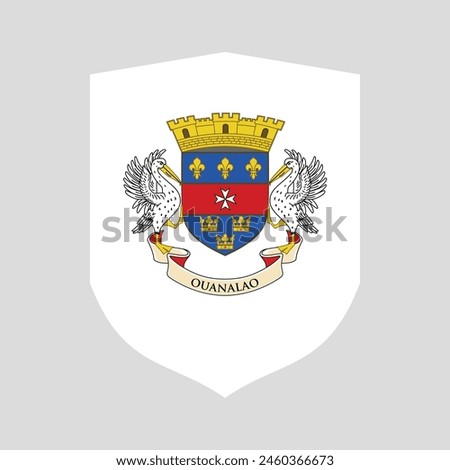 Saint Barthelemy Flag in Shield Shape Frame