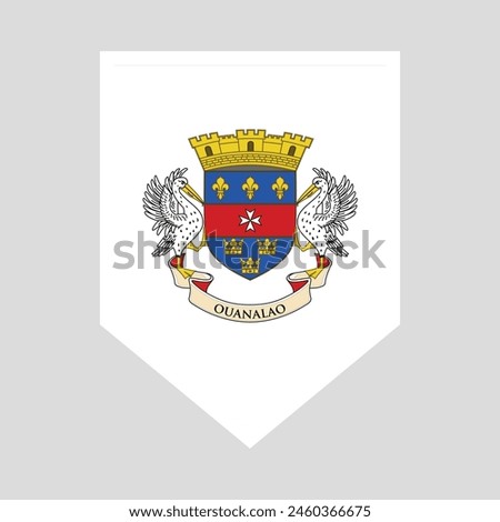 Saint Barthelemy Flag in Shield Shape Frame