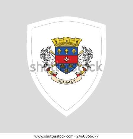 Saint Barthelemy Flag in Shield Shape Frame