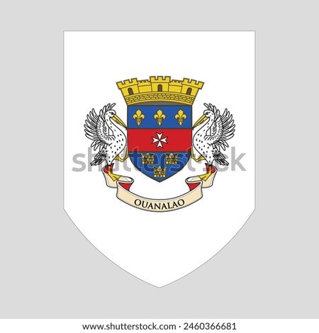 Saint Barthelemy Flag in Shield Shape Frame