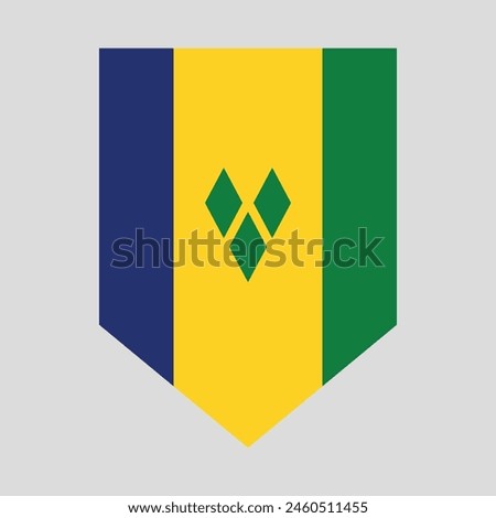 Saint Vincent and The Grenadines Flag in Shield Shape