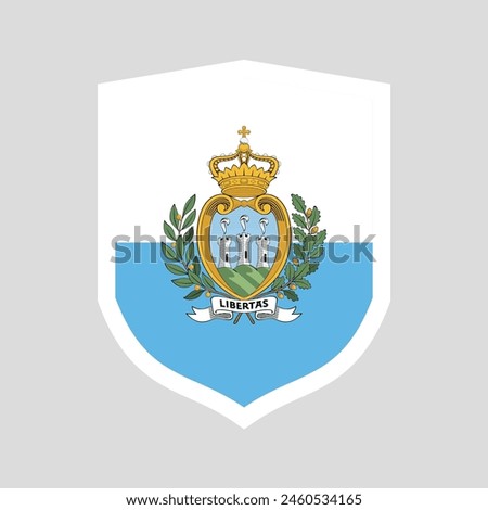San Marino Flag in Shield Shape