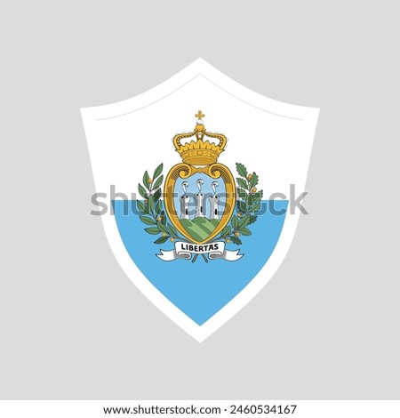 San Marino Flag in Shield Shape