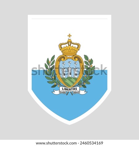 San Marino Flag in Shield Shape