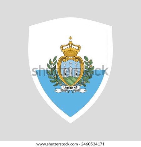 San Marino Flag in Shield Shape