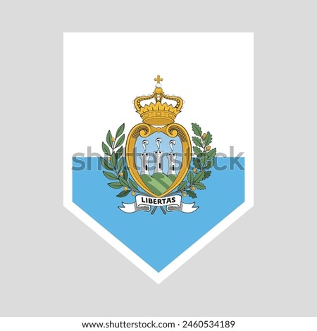 San Marino Flag in Shield Shape
