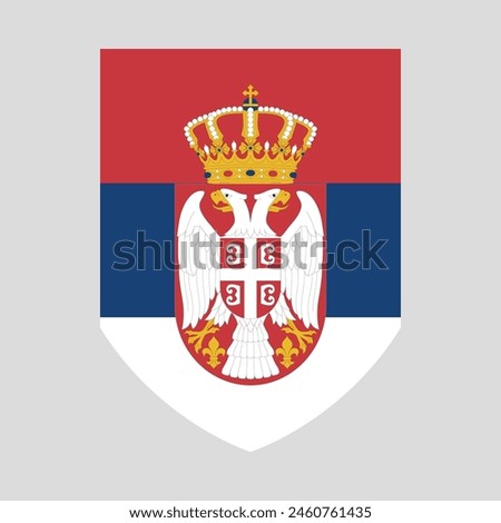 Serbia Flag in Shield Shape Frame