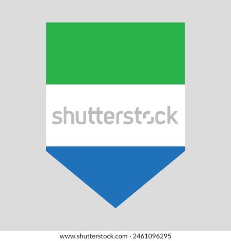 Sierra Leone Flag in Shield Shape