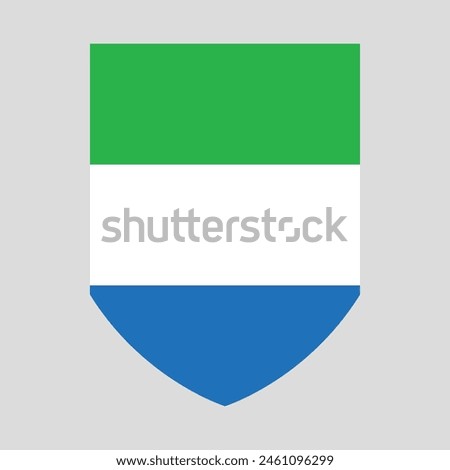 Sierra Leone Flag in Shield Shape