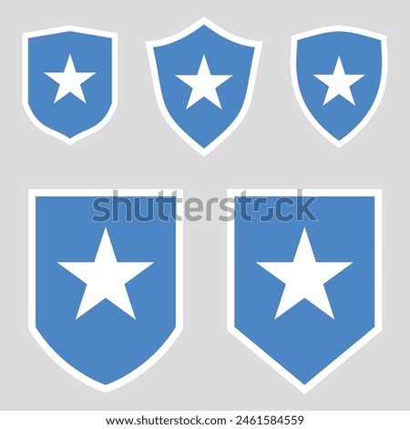 Set of Somalia Flag in Shield Shape