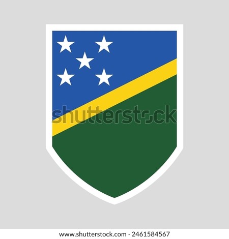 Solomon Islands Flag in Shield Shape